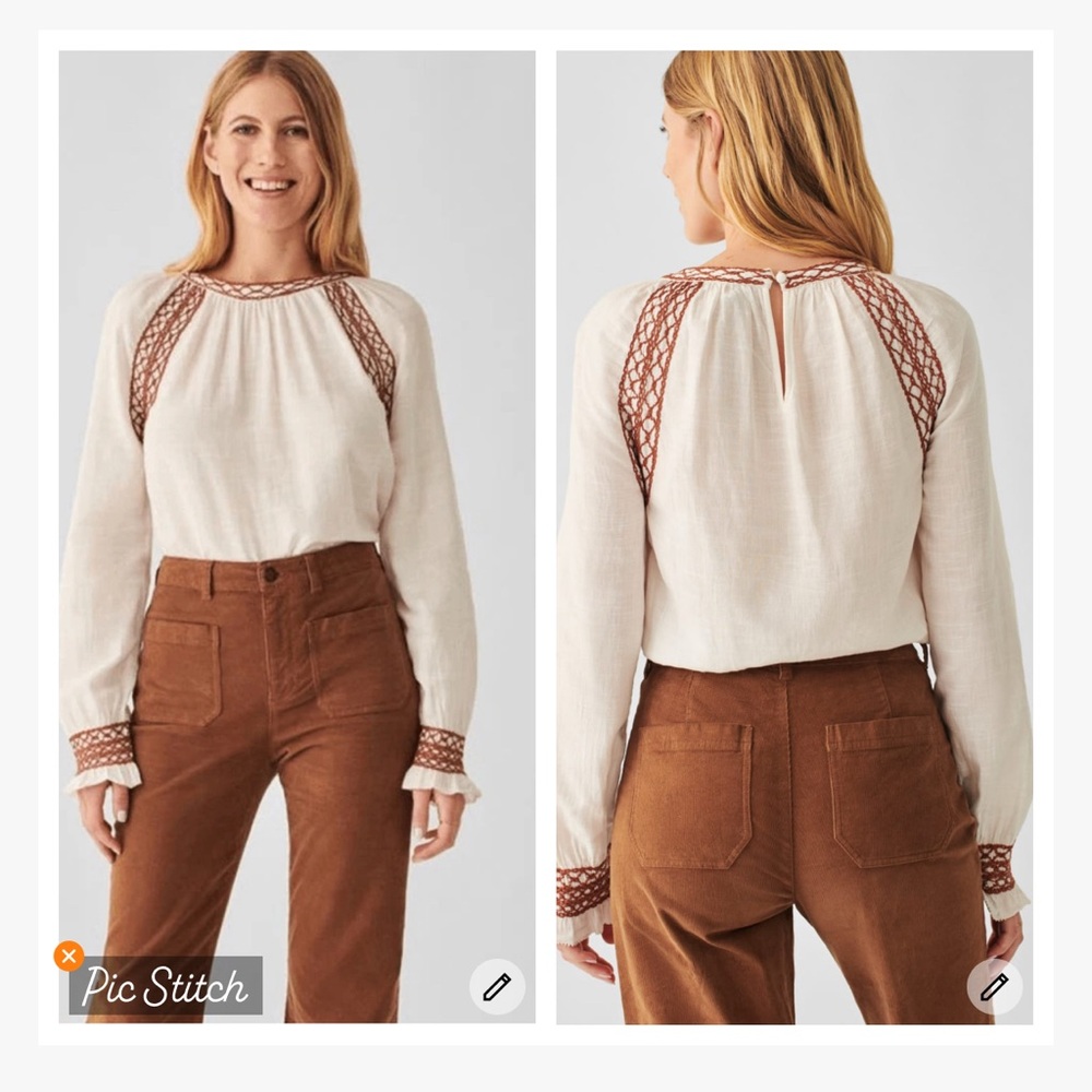 Faherty Arles Blouse Blush